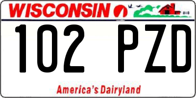 WI license plate 102PZD
