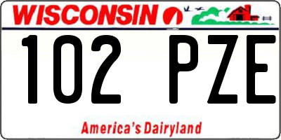 WI license plate 102PZE