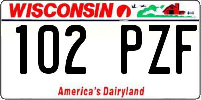 WI license plate 102PZF
