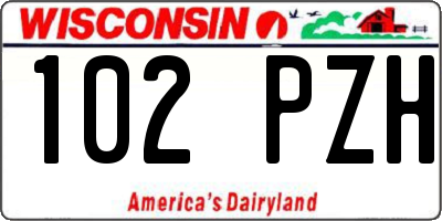 WI license plate 102PZH
