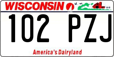 WI license plate 102PZJ