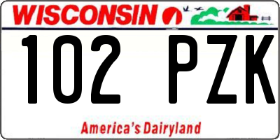 WI license plate 102PZK