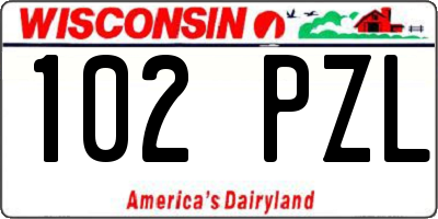 WI license plate 102PZL