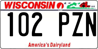 WI license plate 102PZN