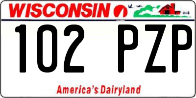 WI license plate 102PZP
