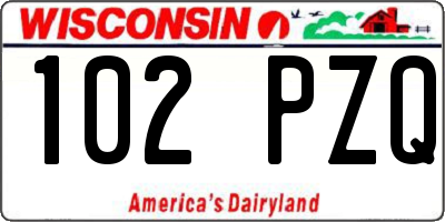 WI license plate 102PZQ