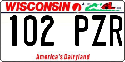 WI license plate 102PZR
