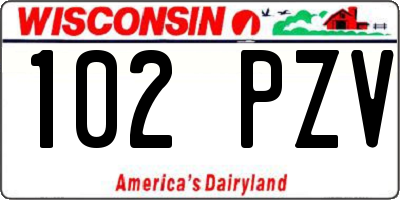WI license plate 102PZV