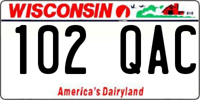 WI license plate 102QAC