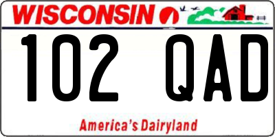 WI license plate 102QAD