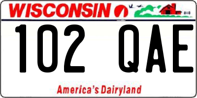 WI license plate 102QAE