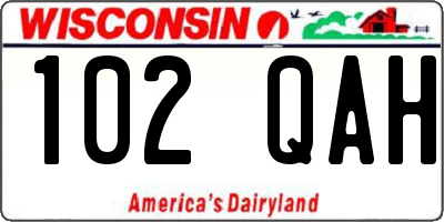 WI license plate 102QAH