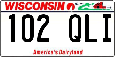 WI license plate 102QLI