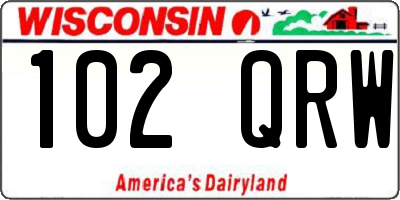 WI license plate 102QRW