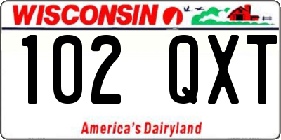 WI license plate 102QXT