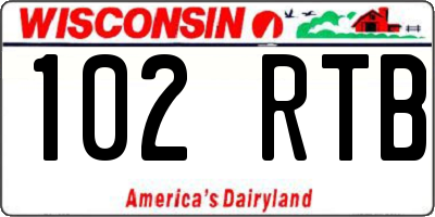 WI license plate 102RTB