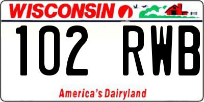 WI license plate 102RWB