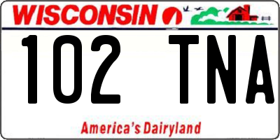 WI license plate 102TNA