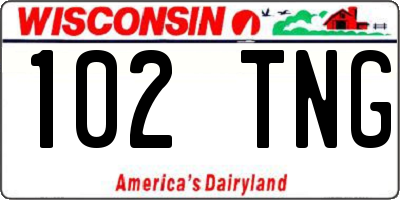 WI license plate 102TNG