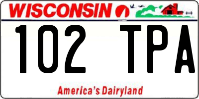 WI license plate 102TPA
