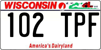WI license plate 102TPF