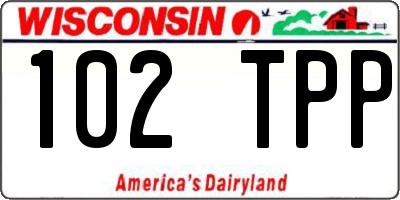 WI license plate 102TPP