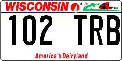 WI license plate 102TRB