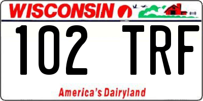 WI license plate 102TRF