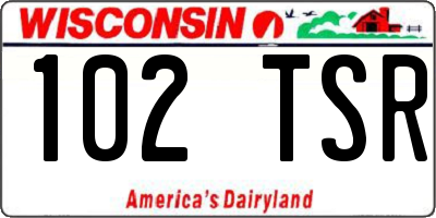 WI license plate 102TSR