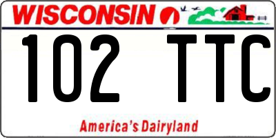 WI license plate 102TTC