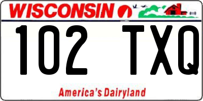 WI license plate 102TXQ