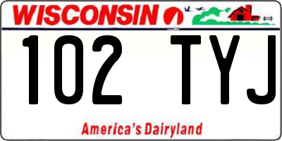 WI license plate 102TYJ