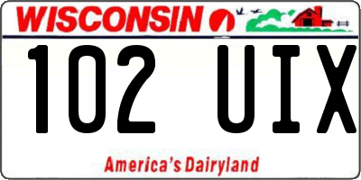 WI license plate 102UIX