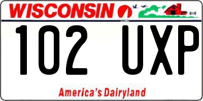 WI license plate 102UXP