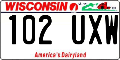 WI license plate 102UXW