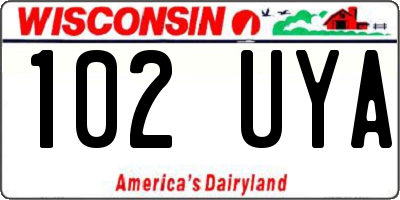 WI license plate 102UYA
