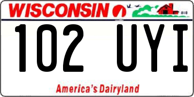 WI license plate 102UYI