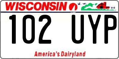 WI license plate 102UYP
