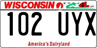 WI license plate 102UYX
