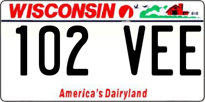 WI license plate 102VEE