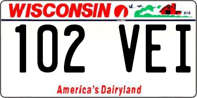 WI license plate 102VEI