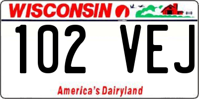 WI license plate 102VEJ