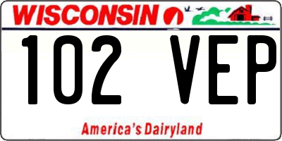 WI license plate 102VEP