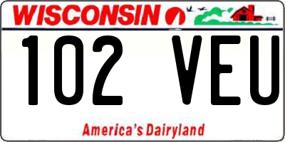 WI license plate 102VEU