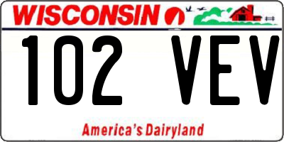 WI license plate 102VEV