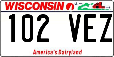 WI license plate 102VEZ