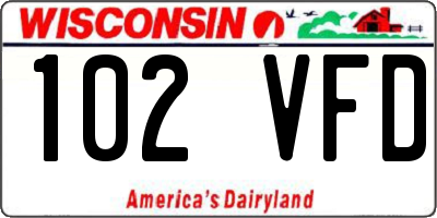 WI license plate 102VFD