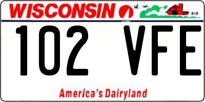 WI license plate 102VFE