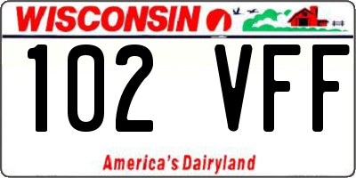 WI license plate 102VFF