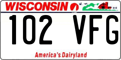 WI license plate 102VFG